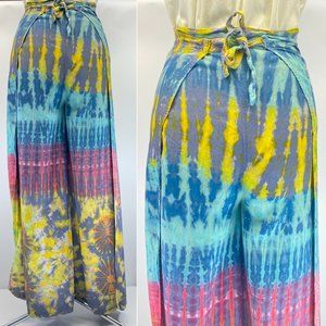 Pleumchit Tie-Dye Boho Wrap Pants